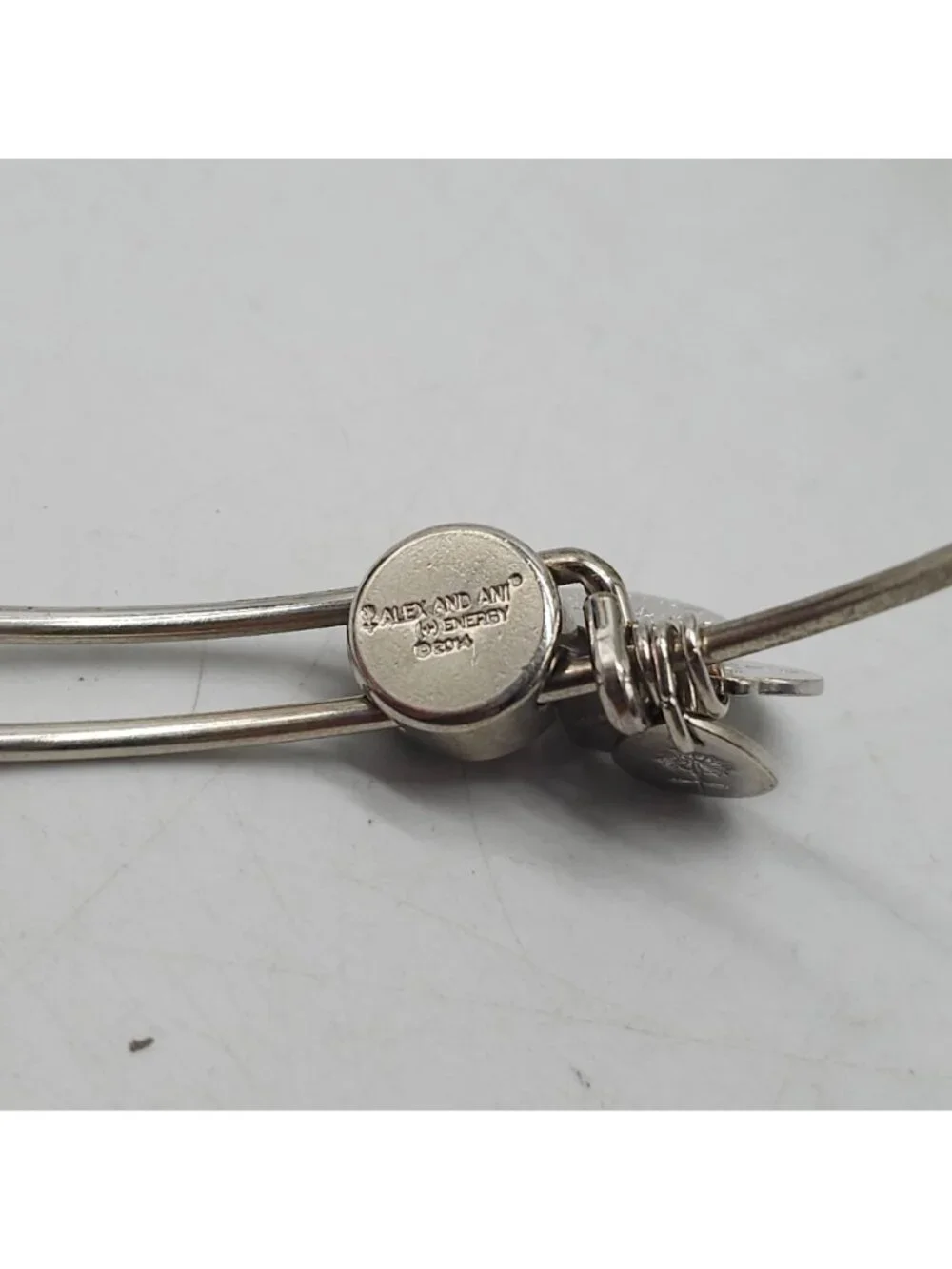 Alex And Ani Sacred Stud Intuition Adjustable Bracelet Purple Gemstone Charm